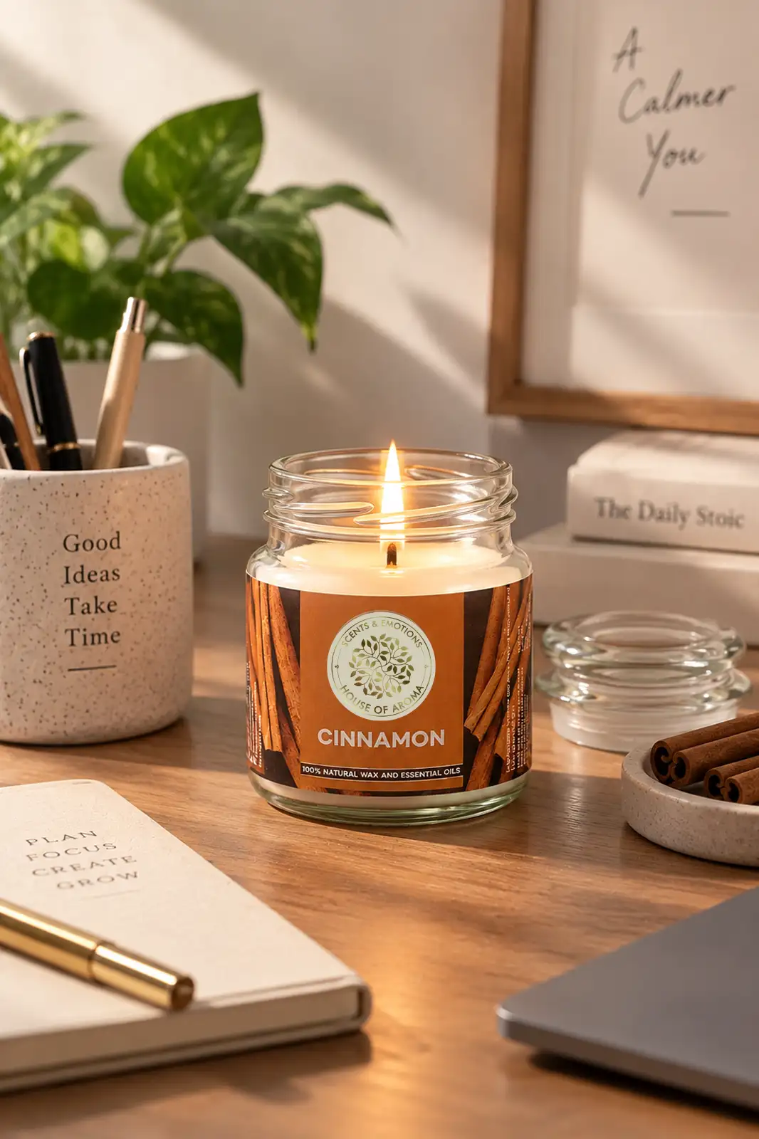 Aromatherapy candles combo pack, Cinnamon scented candle, Lemongrass scented candle, natural aromatherapy candles, scented candle gift set
