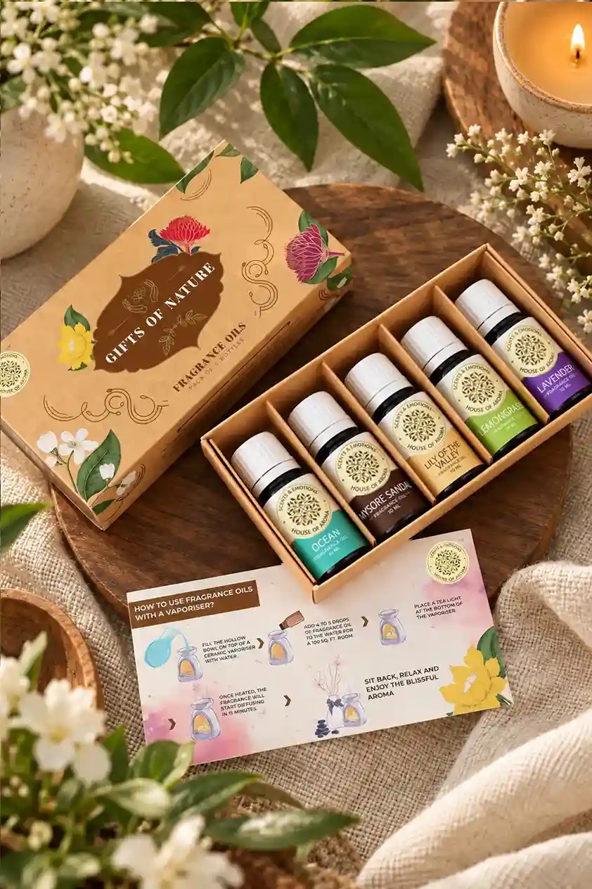Fragrance oil gift set, aromatic fragrance oils, fragrance oil combo pack, essential fragrance oils, fragrance oils gift box