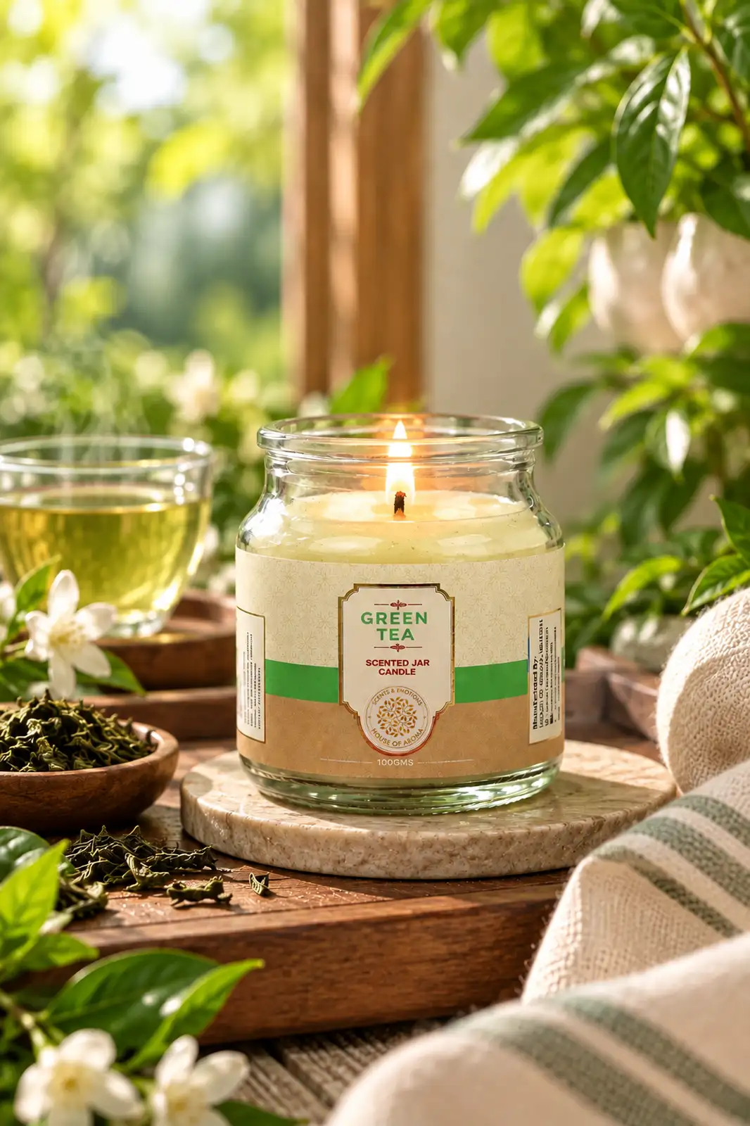Home fragrance candles combo pack, Green Tea Bell Jar Candle, Ocean Bell Jar Candle, scented jar candle set, home fragrance candle set