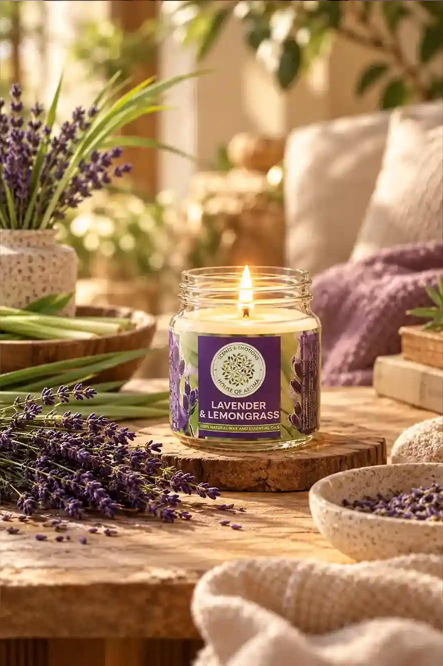 Organic scented candles combo pack, Peppermint and Frankincense candle, Lavender and Lemongrass candle, natural scented candle set, organic candle gift set