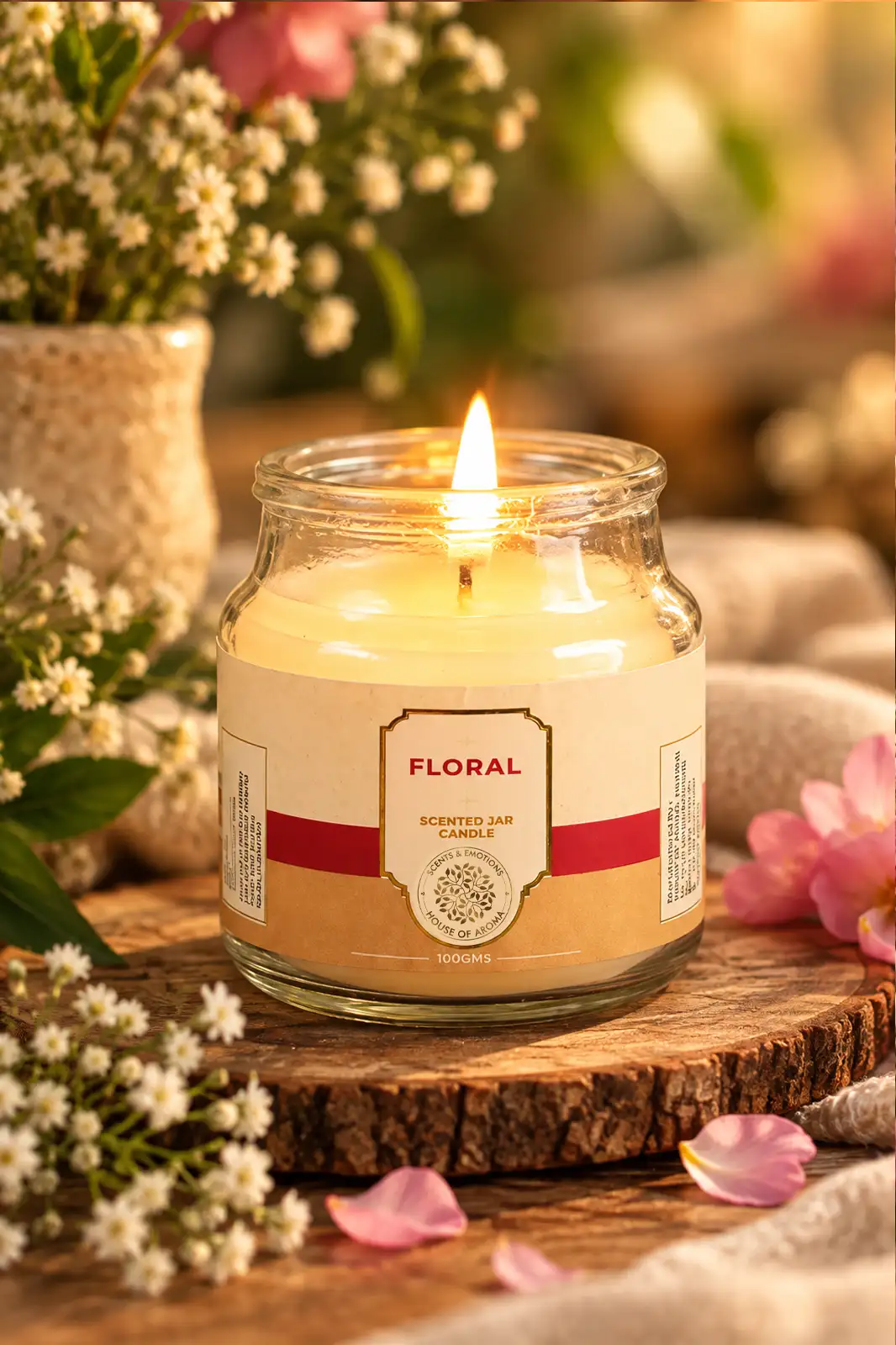 Romantic candles combo pack, Floral Bell Jar Candle, Vanilla Bell Jar Candle, romantic scented candles, scented candle gift set