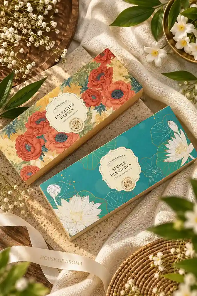 Serenity candles collection, Enchanted Garden candle set, Simple Pleasures candle set, scented candle gift sets, luxury candle collection