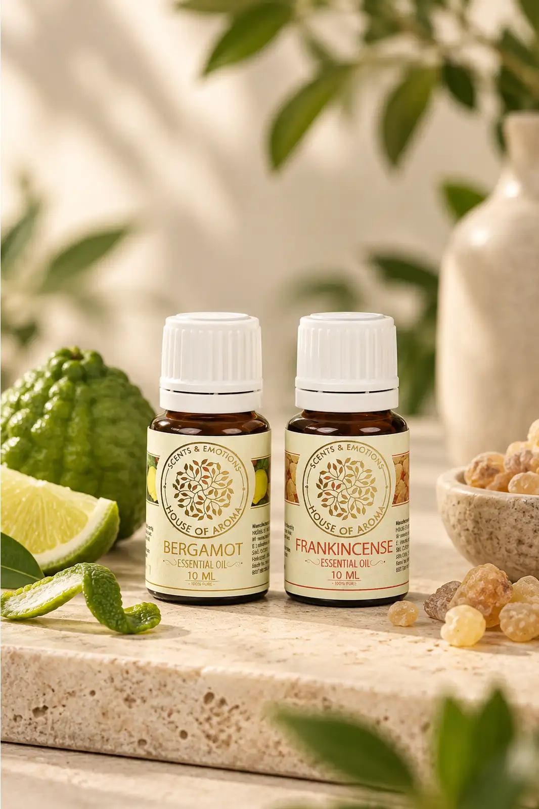 Skin care oil combo pack, Frankincense essential oil, Bergamot essential oil, essential oil skincare set, natural essential oil combo