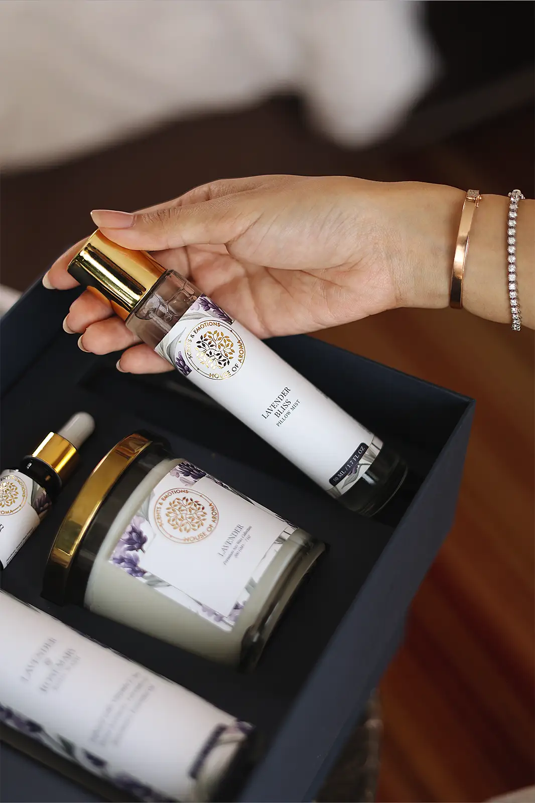 Deep Sleep Edit Gift Set For Festive Hamper Boxes For Relaxing Deep Sleep Edit Gift Set, festive hamper boxes, aroma gift set, gift set for relaxing, gift hamper for women, gift box, house of aroma, diwali gift sets, relaxing gifts, gift hamper, diwali gift, stress relief gifts
