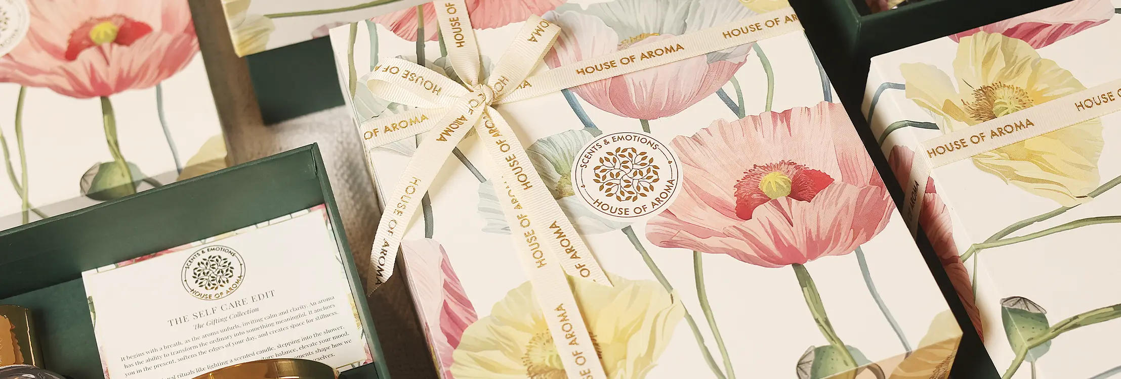 self care gift hampers , self care gift sets for women, self care hamper for her, self care gift box gifts, aroma gift hampers, aroma gifting, house of aroma, floral scent gift set