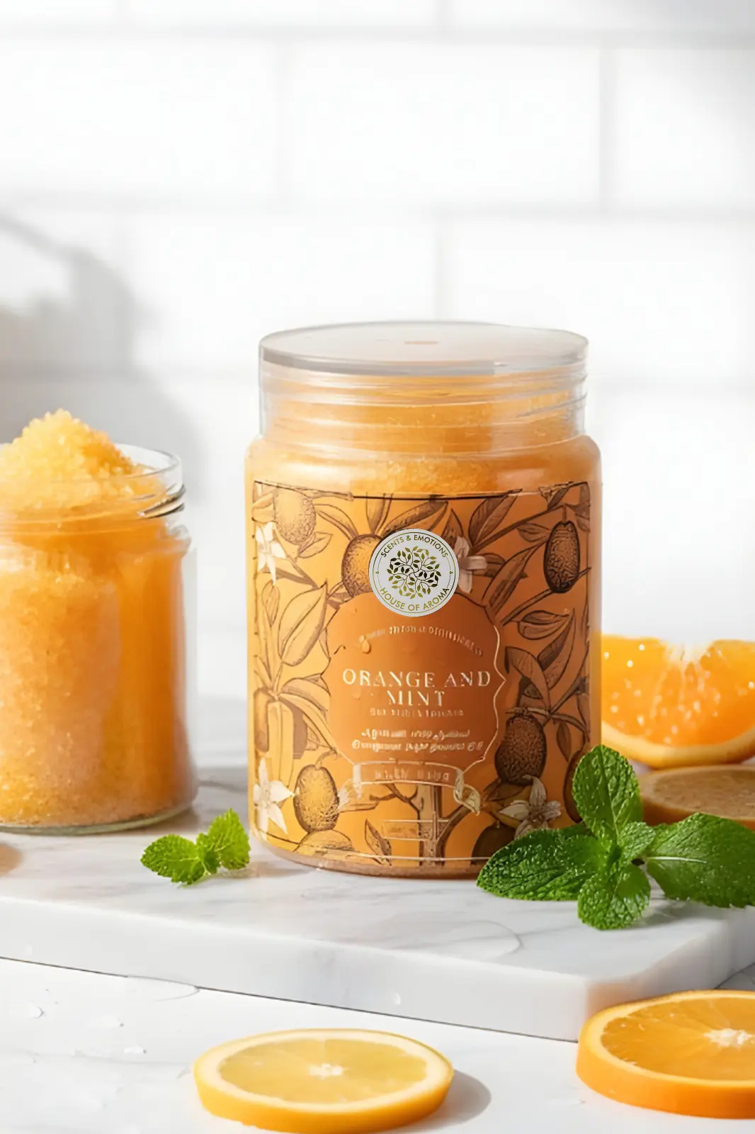 Natural Orange and Mint Bath Salt, Orange Bath Salt, Mint Bath Salt, Bath Salt Scrub, Bath Salt Essential Oil, Bath Products Organic, Body and Bath Products, Refreshing Orange Bath Salts, Peppermint and Orange Essential Oils, Orange Zest and Mint Bath Salts, Self Care Bath Products, Natural Orange and Mint Spa Therapy, High Quality Bath Products, Luxury Bath Products, House of Aroma