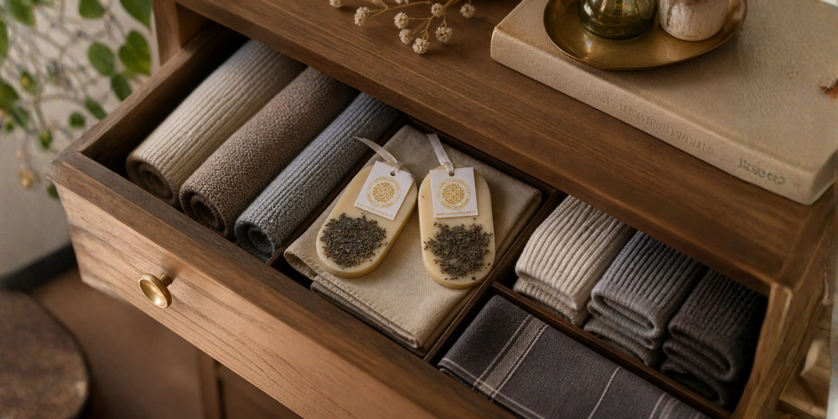 How To Keep Your Wardrobe Smelling Fresh, Fragrance For Wardrobe, Wardrobe Freshener Bars, Wax Tablets For Wardrobe, Closet Aroma Products, House Of Aroma